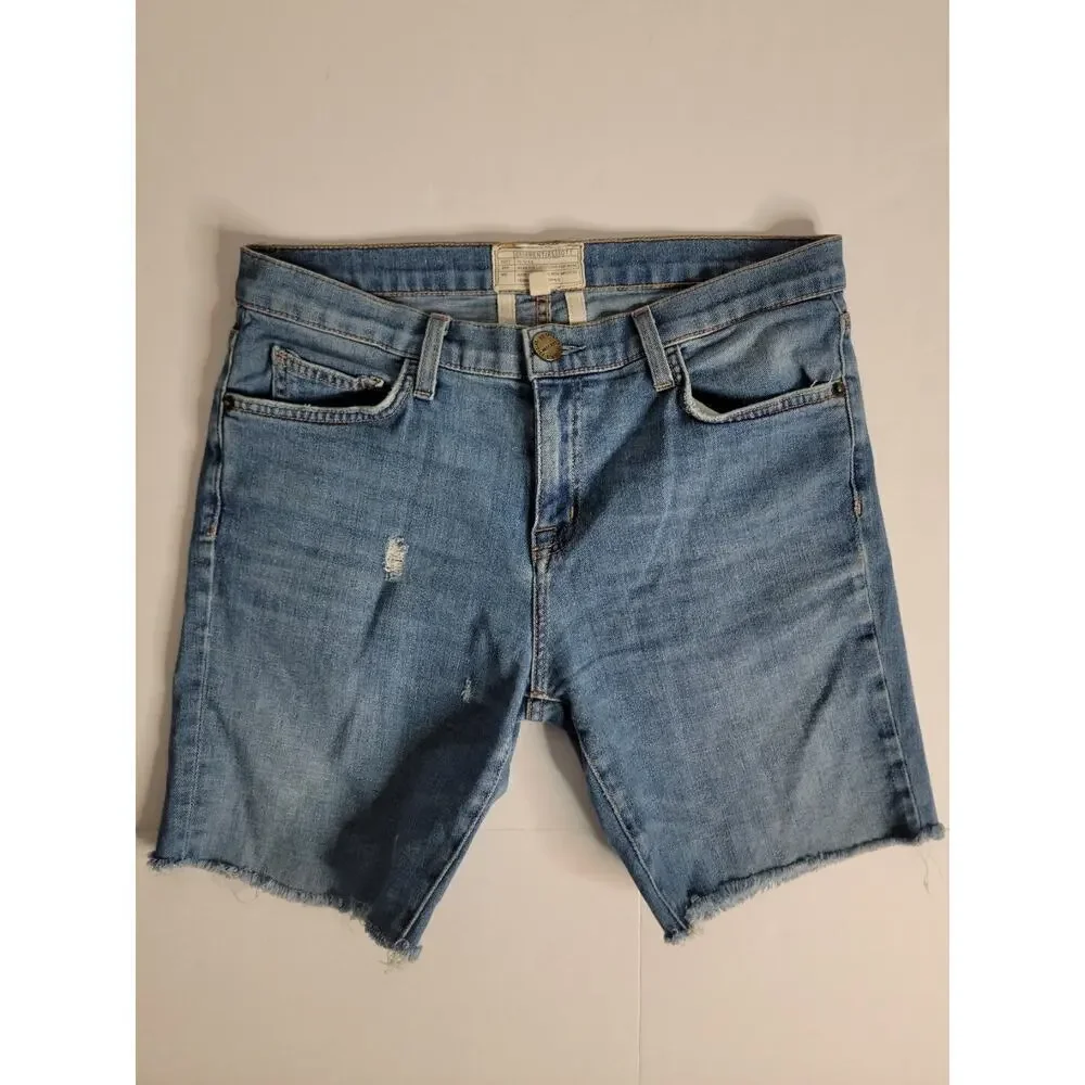 Current Elliot Jean Shorts 26 Jort Distressed High Rise Bermuda Beachy Women's
